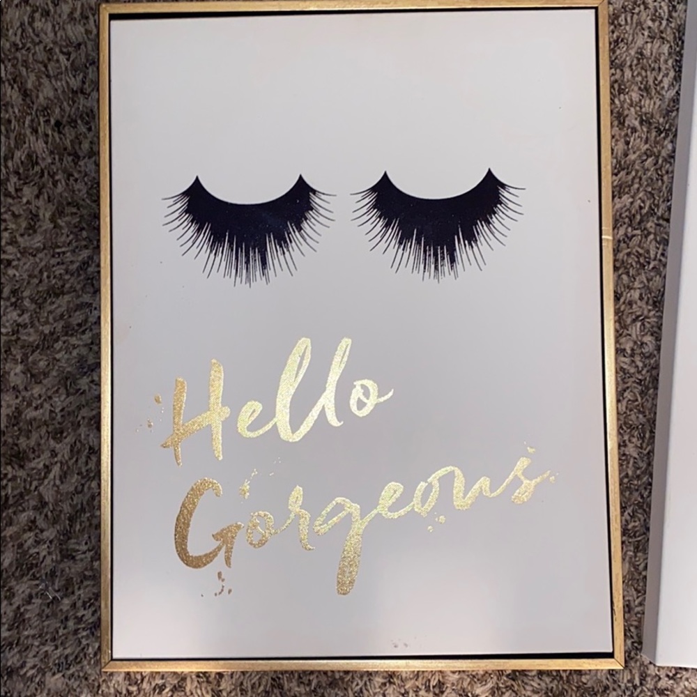 Framed Hello Gorgeous Lash Wall Art